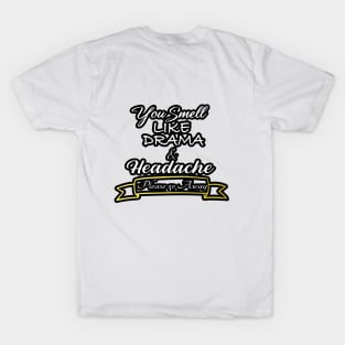 You Smell like Drama & Headache, Please go Away, funny for her, gift for her T-Shirt